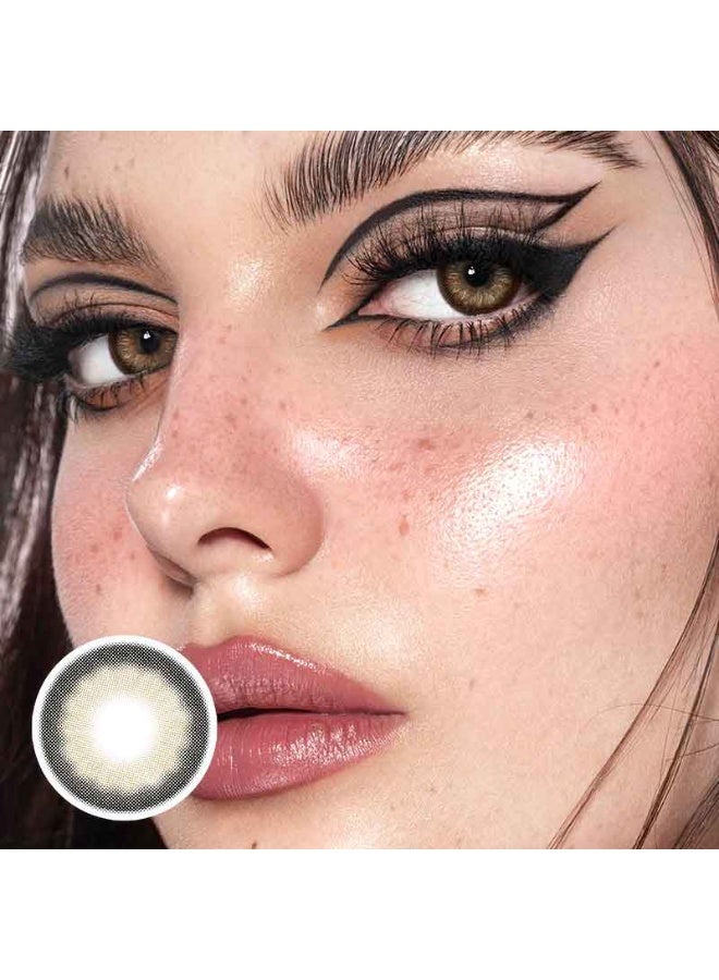 UYAAI Black Swan Brown Yearly Colored Contact Lenses, Unisex Cosmetic Contact Lenses, Natural Fashion Lenses, 42% Water - Image 4